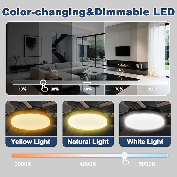 cumilo 52 inch Smart Low Profile Ceiling Fan with Lights Remote,Control via Alexa APP WIFI,Quite DC Motor,Dimmable LED,Flush Mount Outdoor Indoor Ceiling Fans for Bedroom Patio Porch,Black&Walnut