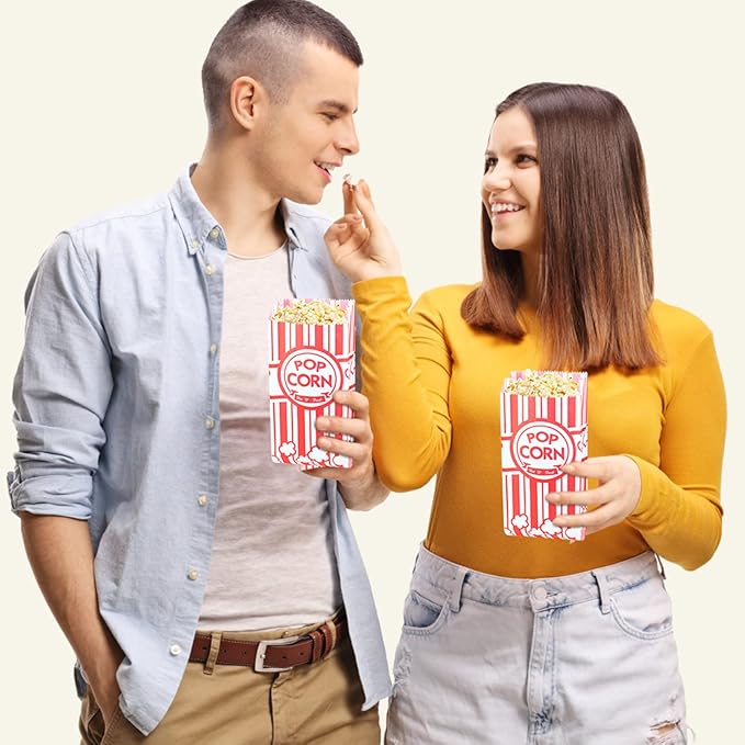 102 Pcs Popcorn Bags with Popcorn Scoop and Salt Shaker,1 oz Small Pop Corn Bags Popcorn Bags Individual Servings for Popcorn Machine Supplies Party Movie Night Theater