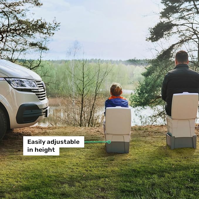 WandaGO Composting Toilet, Portable Outdoor Camping Toilet, Urine Diverting Dry Toilet With Height Adjustment