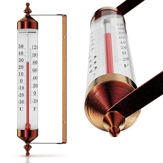 Steel Thermometer Indoor/Outdoor Waterproof Decorative (Adjustable Angle)