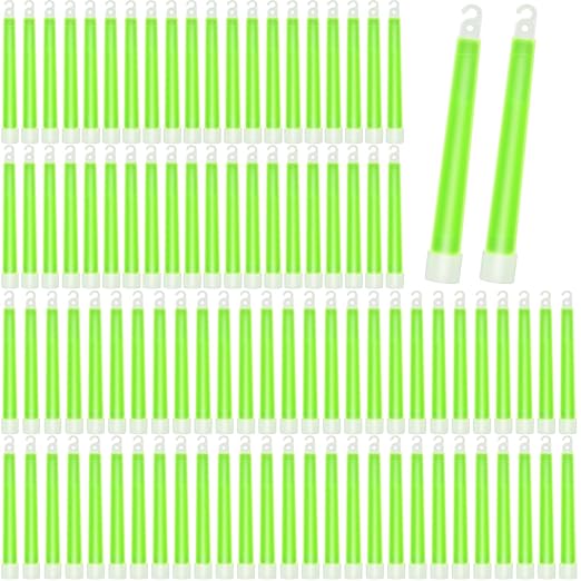 Sotiff 96 Pcs Bright 6 Inch Large Glow Sticks Bulk Emergency Glow in The Dark Sticks with 12 Hour Duration for Camping Hiking Outdoor Parties Activities Survival Storms Blackouts (Green)