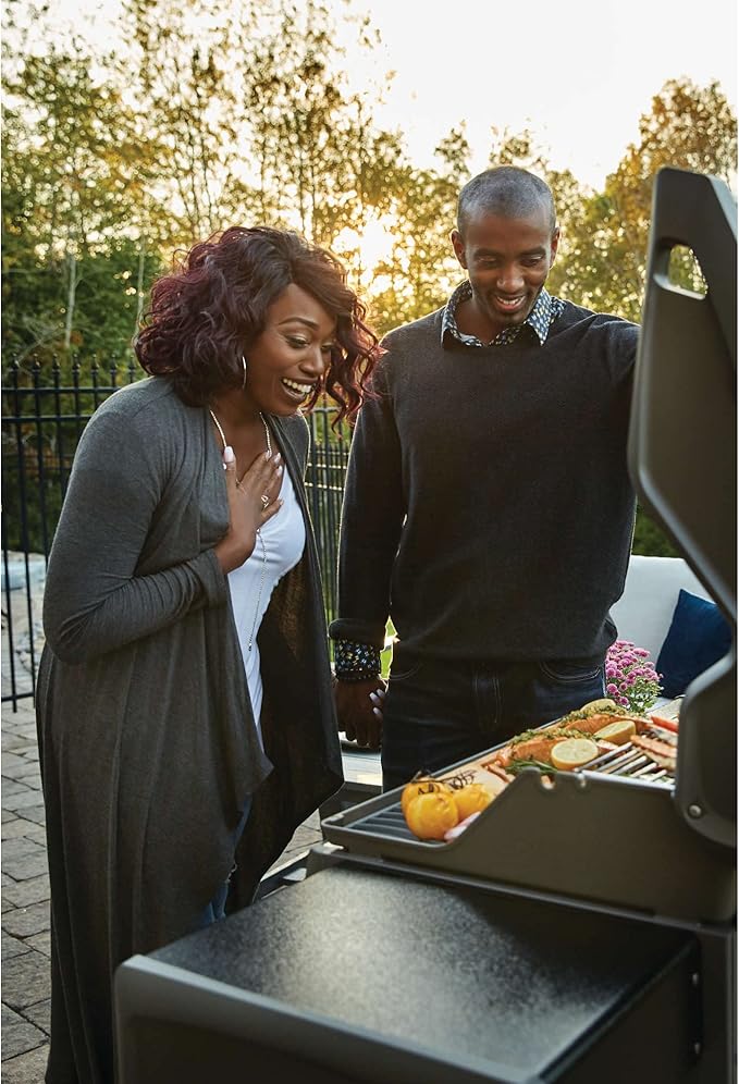 Napoleon Rogue 425 Natural Gas Grill with Range Side Burner, Black, 3 Stainless Steel Main Burners, Durable Heat Control