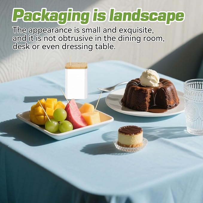 HOPELF Toothpick Holders 2 Pack with 10800 Picks,Round Toothpicks Double-Side Point for Teeth,Food Pick,Appetizers,Cocktails Fruits,Olive&DIY Craft.