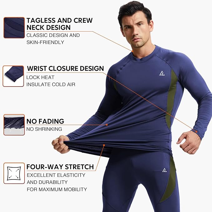 CL convallaria Thermal Underwear Long Johns Set Mens Winter Gift Hunting Gear Sport Base Layer Bottom Top
