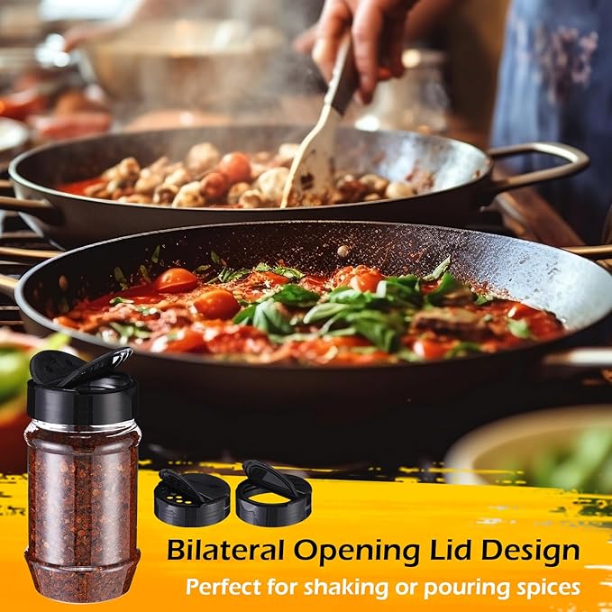 30 Pack Plastic Spice Jars with Shaker Lids Clear Seasoning Containers Spice Bottles for Kitchen Storing Spice Herbs Seasoning Powders (Oval Shape,12.2 oz)