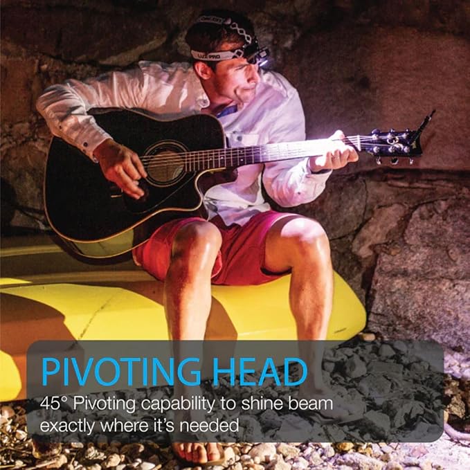 LUXPRO LP345V2 LED Headlamp - Bright 300 Lumen Head Lamp for Outdoors, Camping & Hiking - 6 Light Modes White, Green & Red Light - IPX4 Waterproof - Adjustable Headband - Batteries Included - 2 Pack