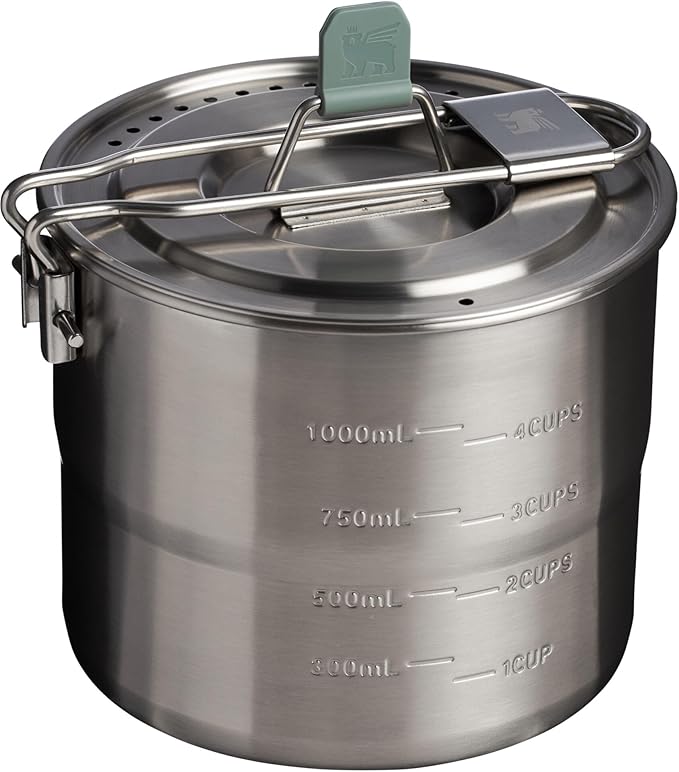 Stanley Wildfare Go Two Bowl Mess Kit | 8pc Portable Pot & Cookware Set | 1.25qt Stainless Steel Pot w/Locking Handle, Lid, 2 Bowls & Sporks