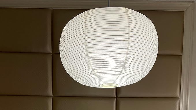 Hytsoeee(19.69Inch) Large Paper Lantern, Beige Apple Lamp Shade, Bohemian Style Lantern Pendant Light Shade, Suitable for Indoor Ceiling Decor (19.69)
