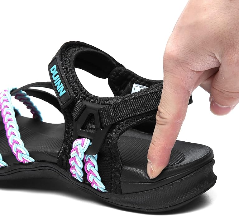 UBFEN Womens Hiking Comfort Sport Sandals Beach Vacation Camping Casual Sport Sandals with Adjustable Straps and Arch Support
