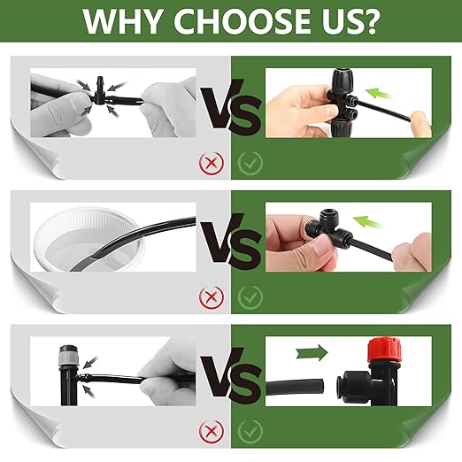 230FT Watering System for Outdoor Plants, Quick-Connect Garden Drip Irrigation Kits with 1/2" & 1/4",Hose Irrigation Equipment, Adjustable Nozzles & Sprinklers for Yard, Greenhouse,Raised Bed,Lawn