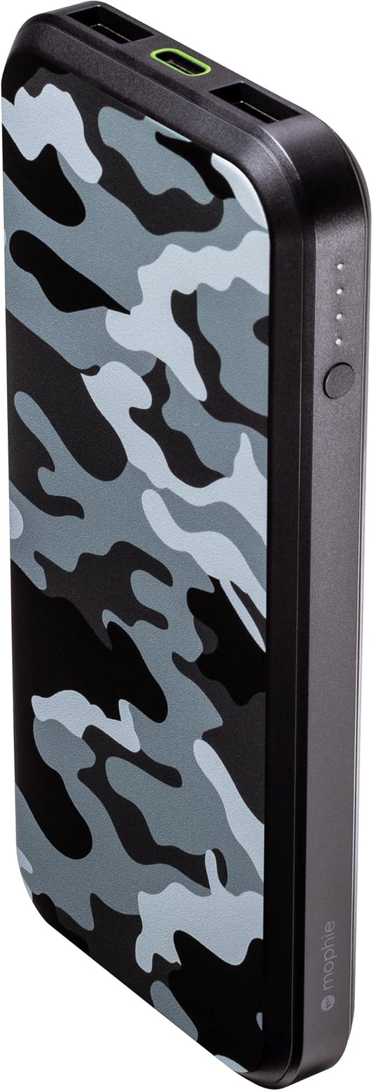 Mophie powerstation prime10 - Portable Power Bank with 10,000mAh Internal Battery, 18W USB-C PD Fast Charging, Charge 3 Devices Simultaneously, LED Power Indicator - Black & White Camo