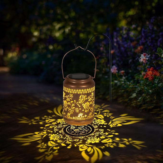 Solar Lanterns Outdoor Waterproof, Butterfly Garden Decor for Yard Porch Lawn Patio Pathway, Hanging Solar Lights Birthday Gifts for Women Mom Grandma Sister Friend