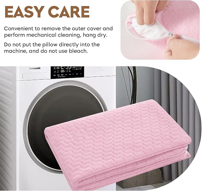 Small Shredded Memory Foam Pillow, Camping Pillow Travel Pillow - Compressible Medium Firm, Breathable Cover, Ideal Backpacking Hiking, Airplane and Car (Apricot Pink, S)