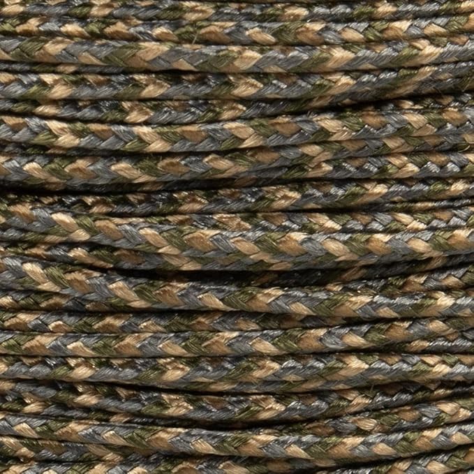 Paracord Planet Micro Paracord – Thin Braided Cord for Crafting, Fishing, and DIY Projects in 125 ft Spools – Woodland Camo