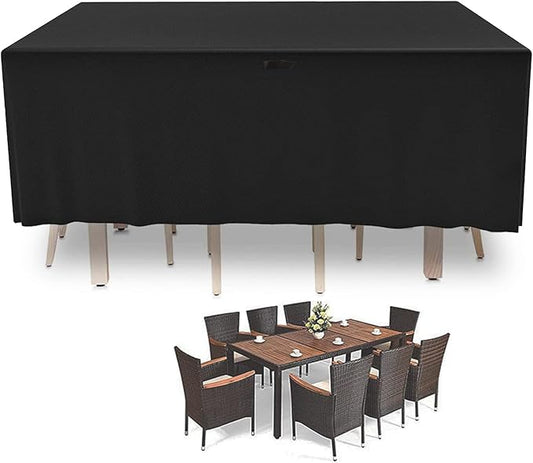 Kingling Patio Furniture Covers - Waterproof Outdoor Table and Chair Covers - Rectangular Large (106" L x 71" W x 35" H)