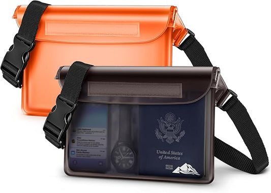 HEETA Waterproof Fanny Pack, Waterproof Pouch Dry Bag 2/3/4 Pack for Phone Passport Purse, Adjustable Waist Strap for Swimming Kayaking Boating Paddle Board Accessories Cruise Beach Camping Essentials