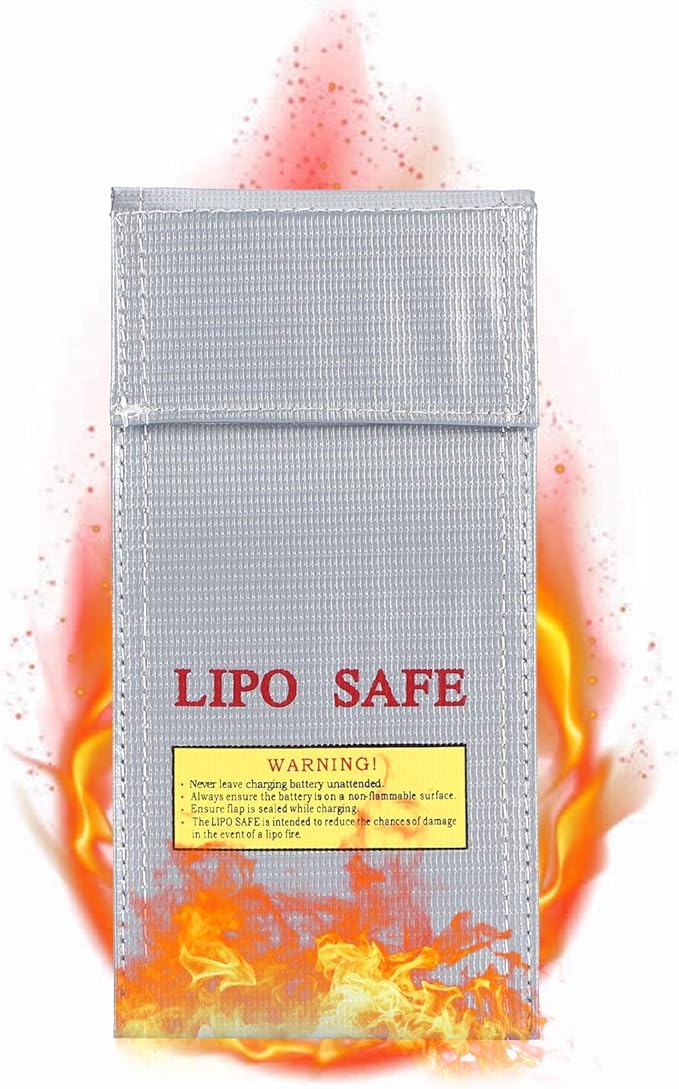 Lipo Battery Guard Bag - Fireproof Explosion Proof Portable Charging Bag With Loop Fastener for Flammable and Explosive Products