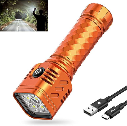 Rechargeable Flashlights High Lumens 2000L, 4X Super Bright Handheld LED Flashlight, Powerful Flash Light, Long-Lasting, Waterproof Tactical Flashlight for Home Camping Hiking