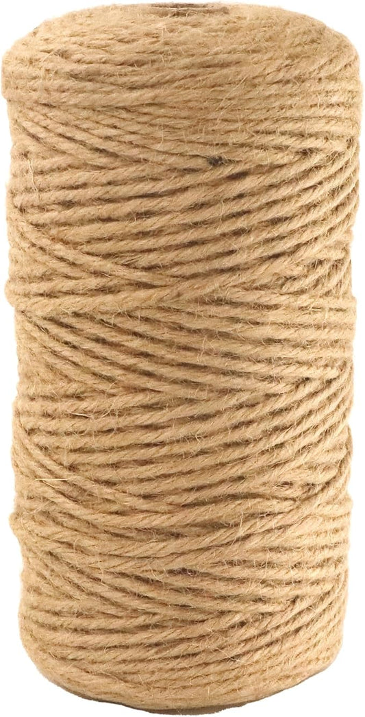 3mm x 500 Feet Natural Jute Rope, Twine for Gardening Tomato Climbing Plant Tie Floristry Crafts Gift Wrapping Packing Decor