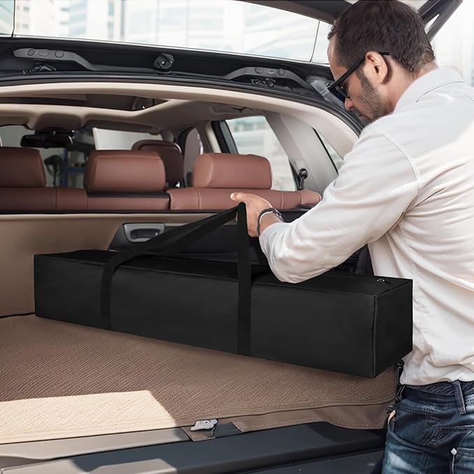 COOLBEBE 45Inches Tripod Carrying Case Bag Water Resistant Long Duffle Bag, Extra Large Zipper Foldable Storage Bag for Fishing Pole, Tripod, Tent, Umbrella (45inch, Black)