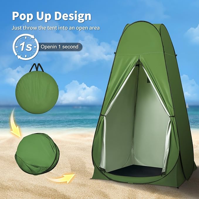 Pop Up Privacy Shower Tent, Outdoor Portable Changing Tent Camping for Camping Beach Toilet Shower Bathroom Changing Room Sun Shelter with Window with Carry Bag