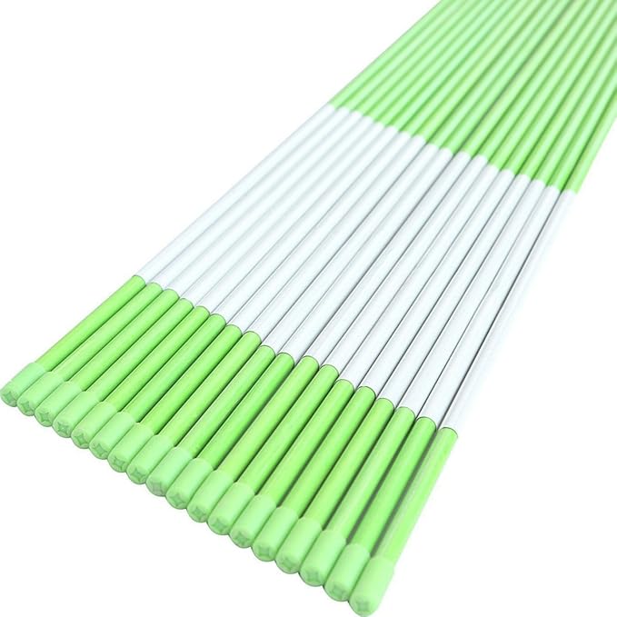 Reflective Driveway Markers 36-Inch Green 20-Pack 1/4-Inch Dia Solid Snow Poles Snow Stakes Snow Markers