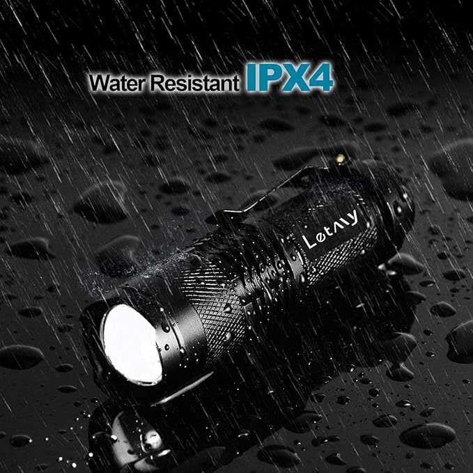 LETMY Tactical Flashlight, Super Bright LED Mini Flashlights with Belt Clip, Zoomable, 3 Modes, Waterproof - Best EDC Flashlight for Gift, Hiking, Camping, Hurricane & Power Outage (2 Pack)