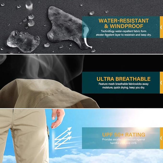 Women's Hiking Pants Convertible Zip Off Lightweight Quick Dry Outdoor Travel Camping Safari fising Pants