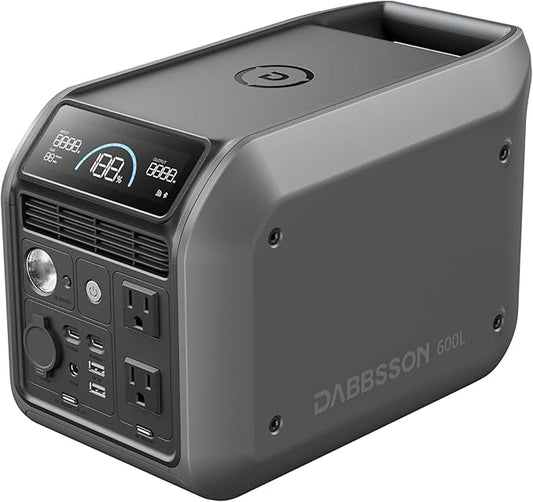 Dabbsson 600L Portable Power Station,768Wh 600W Solar Generator,Up to 900W AC Output,1.5X Extended Runtime,Recharge 100% in 1.6 Hrs,Semi-Solid LiFePO4,EPS,100W USB-C,for Camping RV Home