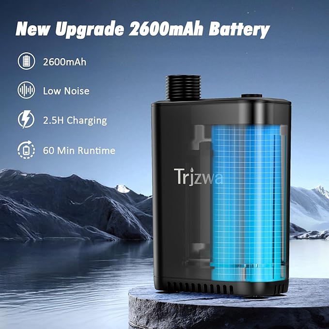 Portable Outdoor Shower, 2600mAh Battery Powered Camping Shower, Rechargeable Shower Pump with Adjustable Shower Head for Outdoor Shower Camp,Hiking Beach,Travel,Car Washing,Pet Bath,Garden