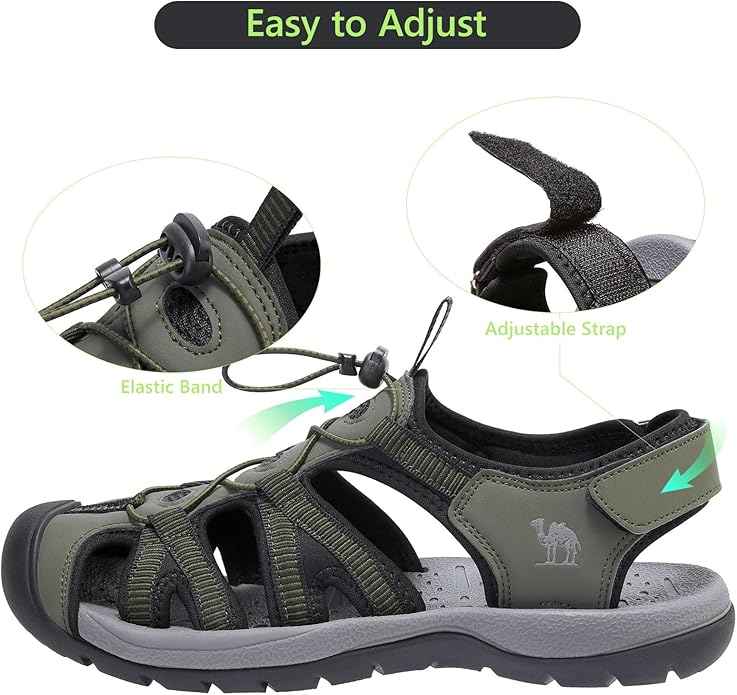 CAMELSPORTS Men's Hiking Sandals Closed Toe Outdoor Beach Sandal Waterproof Sport Fisherman Sandals Water Shoes
