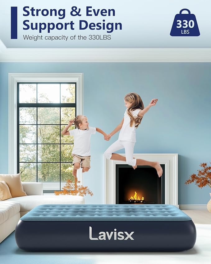 Twin Air Mattress with Built in Pump 13" Blow Up Mattress Raised Air Bed, 3 Mins Quick Self Inflatable with Storage Bag for Guest and Home