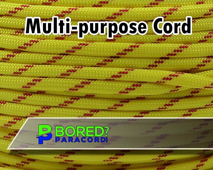 BORED? PARACORD! 550 lb Paracord - Ideal for Crafting, Camping, DIY Projects, Active & Military Outdoors - Strong Survival Rope - Tactical Parachute Cord Type III - Fast Pitch 1000 Feet