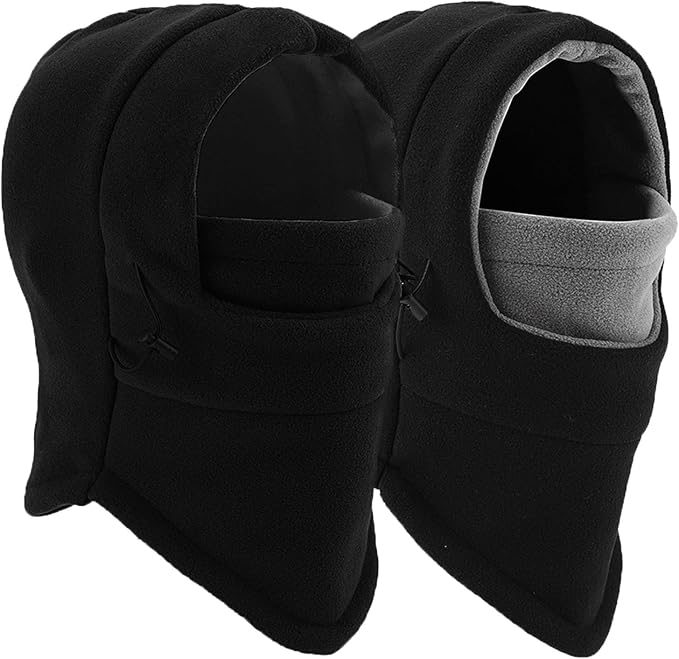 Balaclava Ski Mask 2 Pcs - Windproof Warmer Fleece Adjustable Winter Mask for Men Women