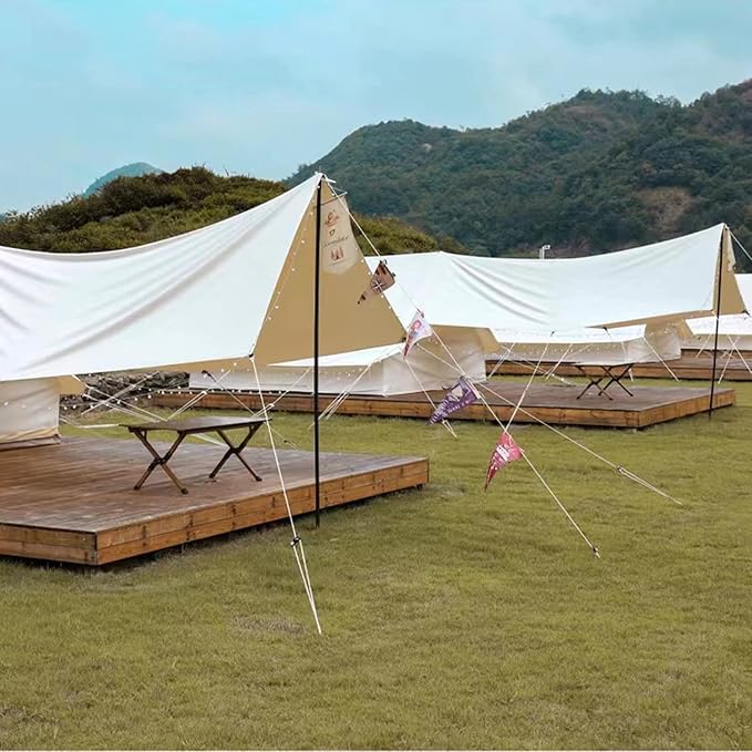 16.4ft 6 Pack 4mm Guy Lines Ultralight Tent Cords with Aluminum Adjuster Tensioner Outdoor Camping Guylines Ropes for Tent Tarp,Climbing,Hiking Backpacking (Yellow)