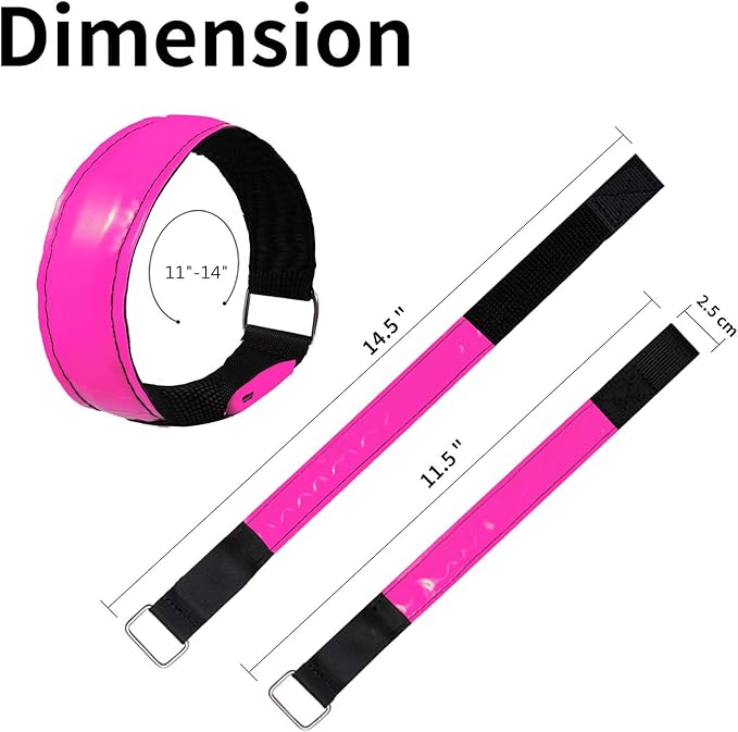 Rechargeable LED Armband for Running(2 Pack), Light Up LED Armband, High Visibility Reflective Running Gear for Night Safety, Running Lights for Running Walking Cycling