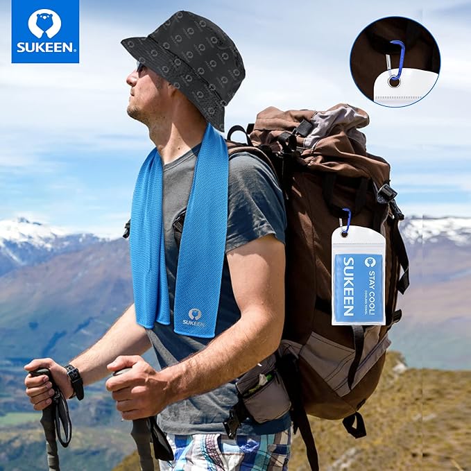 Sukeen Chilly Towel (40"x12"), Breathable Microfiber Sports Towel for Yoga, Running, Camping & More Activities