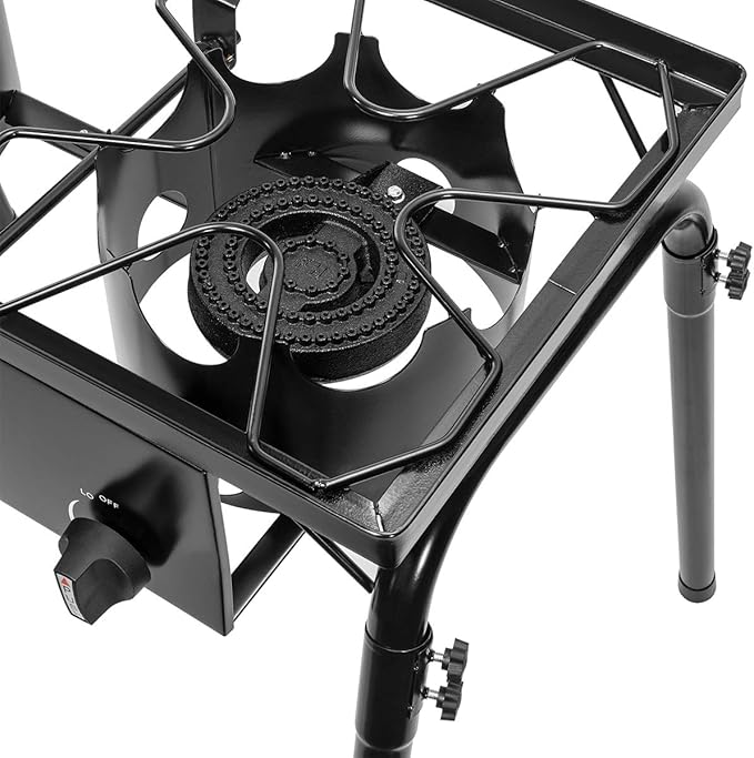 Barton 130,000 BTU Double Stove Gas Burner Stand w/Regulator High Pressure Detachable Legs Outdoor Propane Portable Camping Cooking Range