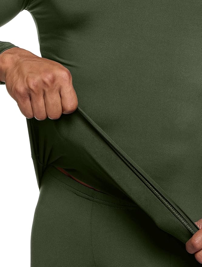 TSLA Men's Thermal Underwear Set, Microfiber Soft Fleece Lined Long Johns, Winter Warm Base Layer Top & Bottom