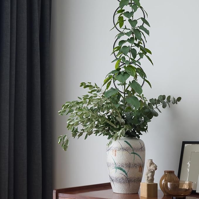 18 Pcs Chain Trellis for Climbing Plants, 7.5(ft) L Wall Plant Trellis Indoor, Pothos Plant Climber Support for Ivy Hoya Flower, Circles