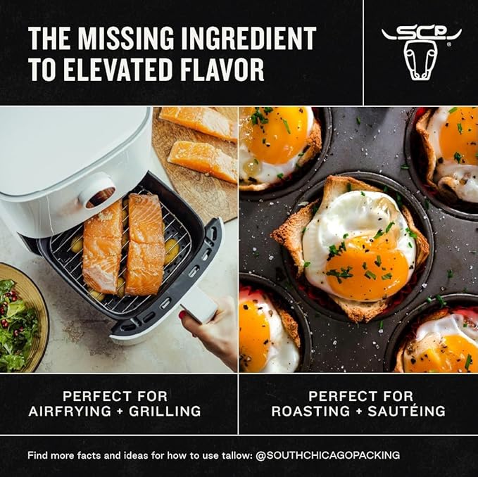 South Chicago Packing Wagyu Beef Tallow Spray, Umami-Rich, Flavorful, Perfect for Sauteing, Stir-frying and Grilling, Nonstick Cooking Oil, 7 Fl Oz