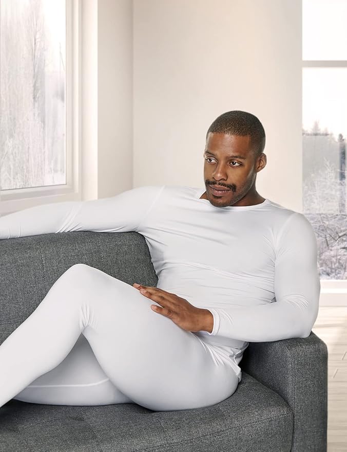 TSLA Men's Thermal Underwear Set, Microfiber Soft Fleece Lined Long Johns, Winter Warm Base Layer Top & Bottom
