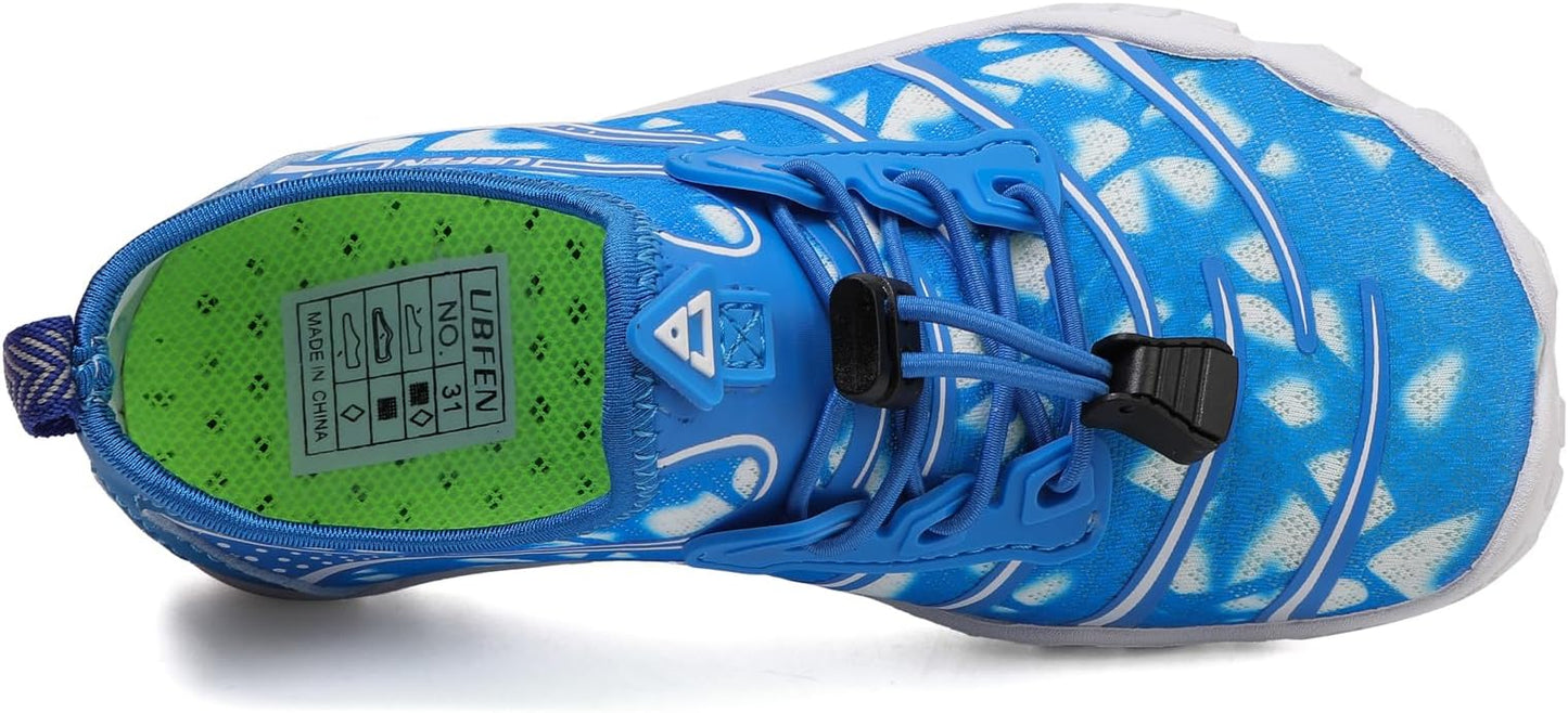 UBFEN Water Shoes for Kids Boys Girls Aqua Socks Barefoot Beach Sports Swim Pool Quick Dry Lightweight Toddler Little Big Kid