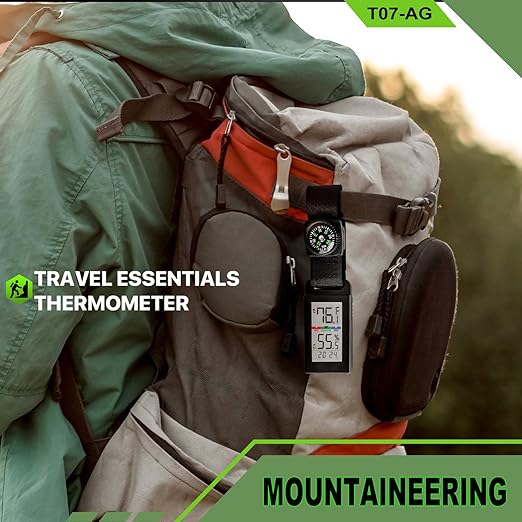 Indoor Outdoor Portable Thermometer Hygrometer with Accurate Temp & Humidity Detection Alarm Compass Crucial for a Comfortable Living Space, Camping, Workshop. Get it Now for a Controlled Environment