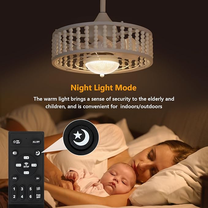 Outdoor Ceiling Fans with Lights and Remote, Waterproof LED Dimmable Ceiling Fan, Reversible, 3CCT, 6 Wind Speeds, White Plug in Ceiling Fan, Farmhouse Boho Hanging Gazebo Fan for Patios Porch Indoor