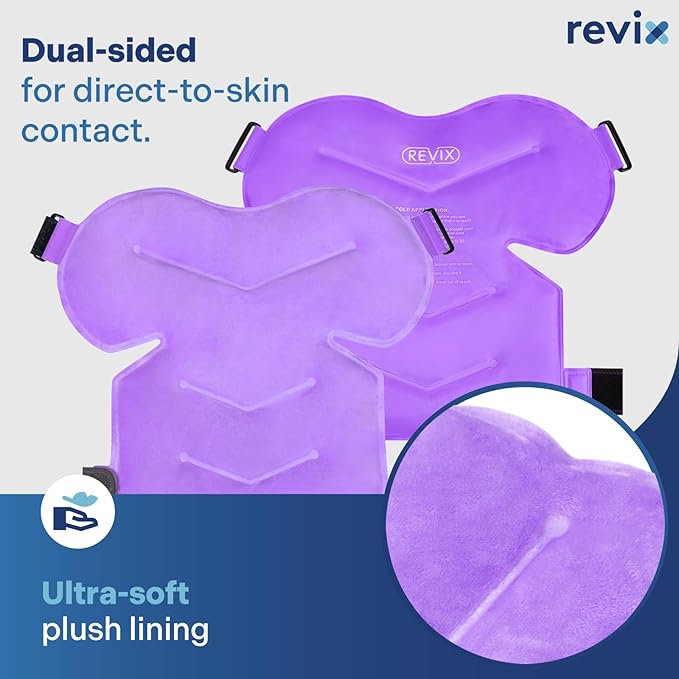 REVIX Shoulder Ice Pack Reusable Gel Ice Wrap for Shoulder Fatigue, Promotes Post-Workout Recovery, Cold Therapy Compression for Man and Women, Purple