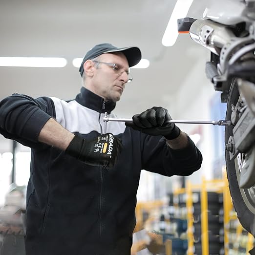 Kebada W1 Work Gloves for Men and Women, PU Coated Safety Gloves with Grip, Touchscreen, Ideal for Warehouse Package Handling, Construction, Gardening, Black X-Large