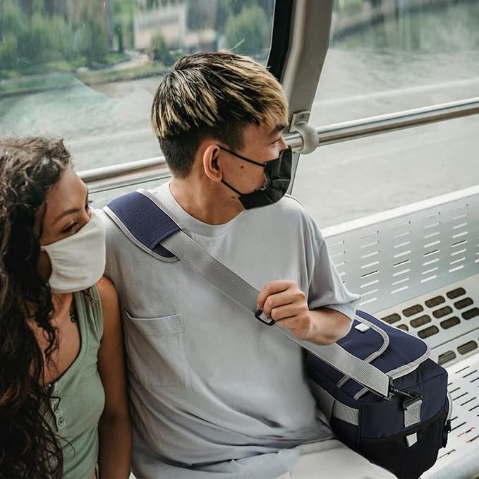 MIER Leakproof Insulated Cooler Lunch Bag for Adult Men Women 30 Can Cooler Bag with Top Flip Lid, 18L, Multiple Pockets (Dark Blue-No Luggage Strap)