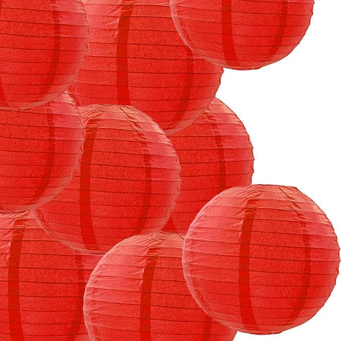 Red Paper Lanterns 10pcs Party Hanging Decorations for Xmas Hanging Decorations Ball Lanterns Lamps Parties Wedding Birthday