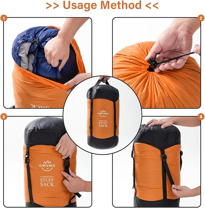 Compression Sack, 12L/19L/32L/46L/53L Water-Resistant Sleeping Bag Stuff Sack,Anti-Tear Ultra Light 400T 20D Nylon Storage Bag,Space Saving Gear for Camping Hiking Travel 1Pcs